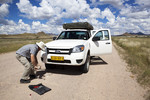 Namibia, flat tire